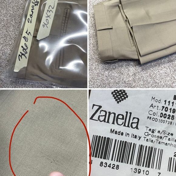 Zanella Italian Mens Dress Trousers 38 Wool Beige Pleated Formal Business Pants - Picture 10 of 12